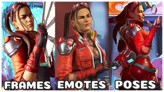 Frames Emotes and Poses with Lobas Cherry Bomb Skin  Apex Legends 4K60Hz [upl. by Aidnama]