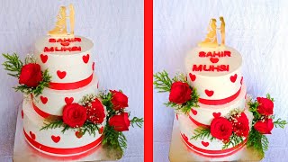 Wedding cake Recipe  Three Tier Wedding Cake In Malayalam  Jalus kitchen [upl. by Nessnaj]