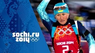 Womens Biathlon Golds Inc Darya Domracheva  Triple Olympic Champion  Sochi Olympic Champions [upl. by Camilo485]