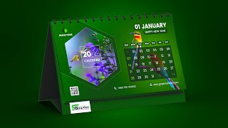 Calendar Design 2024  How to Make a Desk Calendar  Photoshop Tutorial [upl. by Andy]