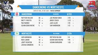 Victorian Premier Cricket  Kookaburra Mens Firsts  Round 8  Dandenong v Northcote [upl. by Downey]