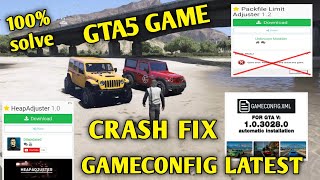 GTA5 GAME CRASH FIX GAMECONFIG LATEST VERSION  SCRIPT HOOK V AFTER GAME CRASH [upl. by Dickman145]