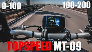 Yamaha MT09 2021  TOPSPEED  0100  100200 [upl. by Aicelf]