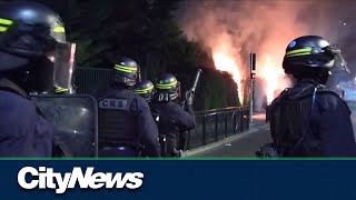 Violence erupts in France for a third day following police shooting of teen [upl. by Bradlee392]