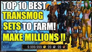 MAKE MILLIONS farming these SETS  TOP 10 best transmog sets to farm  WoW GoldMaking Shadowlands [upl. by Jariv]