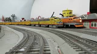 Marx E7 powered Union Pacific twin spin Ski Train amp UP 951 [upl. by Prasad924]