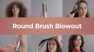 Hair Styler  Round Brush Blowout for Curly Hair [upl. by Einnod]