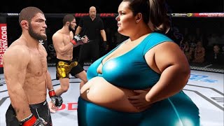 UFC：The 600pound fat woman is arrogant and says she can stun Khabib Nurmagomedov with one punch [upl. by Okram568]