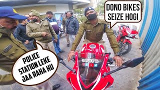 SUPERBIKES BANNED HAI TUMHARI BIKE SEIZE HOGI  COP VS BIKER [upl. by Dorcas]