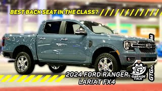 2024 Ford Ranger Lariat FX4  Better Interior than Tacoma  Houston Auto Show [upl. by Isyad]