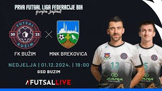 6 kolo Prve futsal lige FBiH grupa zapad  FK Bužim  MNK Brekovica 2023 [upl. by Ginzburg]