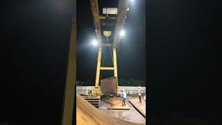 gantry crane plate shiftingnight short video₹ [upl. by Celine]