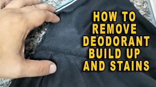 HOW TO REMOVE HARD DEODORANT BUILD UP AND STAINS IN CLOTHES  Travel Essential Tips and Tricks [upl. by Eelannej]