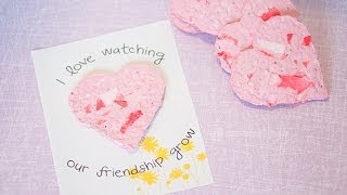 Recycled Seed Paper Hearts Tutorial  Homemade Valentines Day Crafts [upl. by Akyre125]