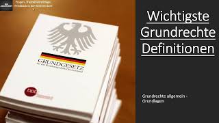 Die wichtigsten Grundrechte Definitionen [upl. by Marijo528]