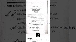 MSc Analytical Chemistry  1st Semester  Previous Year Question Paper  Allahabad University 9 [upl. by Flita693]