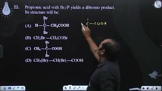 Propionic acid with Br2P yields a dibromo product Its structure will be [upl. by Cohette]