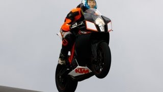 KTM RC8R Wheelie Madness on Racetrack [upl. by Akeme]