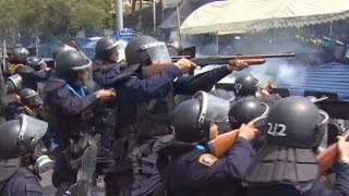 Protestors open fire on Thai security forces [upl. by Lletnuahs]