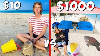 10 vs 1000 Beach Day BUDGET CHALLENGE [upl. by Merras821]