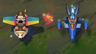 Corgi Corki vs Arcade Corki Skin Comparison League of Legends [upl. by Nej]