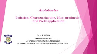 SJCTNC PMB913S MICROBIAL TECHNOLOGY UNIT I BIOFERTILIZER Azotobacter [upl. by Zerelda]