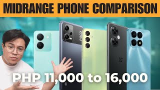 BEST AFFORDABLE MIDRANGE PHONE of 2023 for you Comparison of P 11K to 16K Phones [upl. by Ronda]