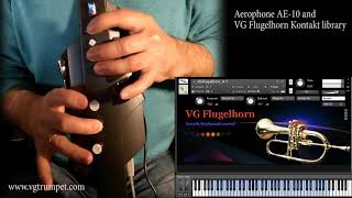 Flugelhorn NI Kontakt sound library and Roland wind controller Aerophone AE10 [upl. by Neemsaj]