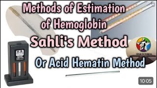 Hemoglobin method sahli’s method  acid hematin method  Shiv Paramedical classes by  ak sir [upl. by Polak]