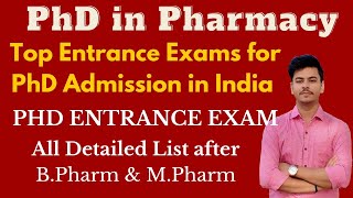 PhD Entrance Exams  PhD after pharmacy  PhD Admission details [upl. by Zarger]