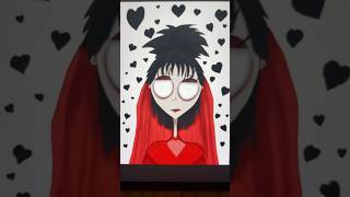 Lydia Deetz drawing Timelapse timburton art drawing winonaryder beetlejuice shorts procreate [upl. by Ihcalam]