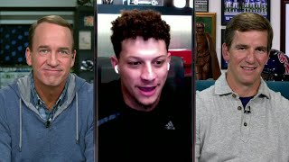 Patrick Mahomes joins the Manning Cast on MNF to talk Eagles matchup  Week 10 [upl. by Aidnyc]