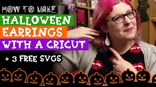 Make Faux Leather Earrings with a Cricut with FREE SVGs [upl. by Peugia]