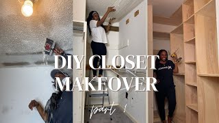 DIY Walk in Closet Makeover pt1  Building my mom her DREAM closet [upl. by Annotahs962]