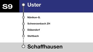 ZVV SBB Ansagen » S9 Uster — Rafz — Schaffhausen  SLBahnen [upl. by Sven]