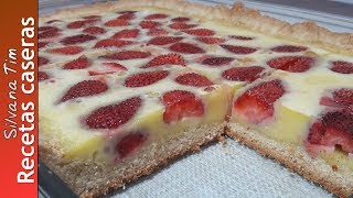 Cómo preparar Tarta con FRUTILLAS fresas 🍓 Receta paso a paso muy fácil [upl. by Agate94]