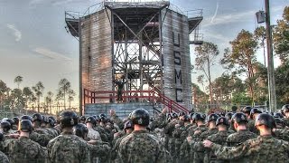 Acrophobia Not An Option For Marines – Rappel Tower Parris Island [upl. by Xam]