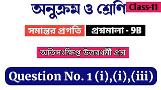 Wbchse Class 11 2nd sem sequence and series chapter 9B ।।Sn dey solution chapter 9B [upl. by Alleinnad]