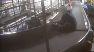 Boy takes wild ride on baggage conveyor belt at MSP Airport  FOX 9 KMSP [upl. by Joline]