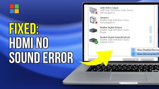 HDMI No Sound in Windows 1110 When Connect to TV  No HDMI Audio Device Detected FIX [upl. by Ozen]