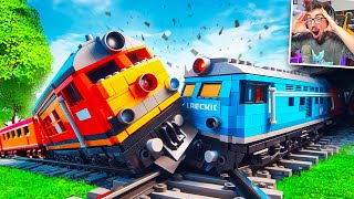 ACCIDENTES FRONTALES DE TRENES 💥  Brick Rigs LEGO [upl. by Jammie]