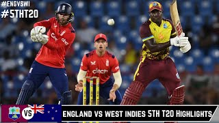 West Indies vs England 5th T20I Highlights  England tour of West Indies  2024 gamepaly engvswi [upl. by Kal895]