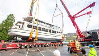 The soft launch of MV Swift into Lake Windermere [upl. by Cecil166]