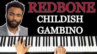 Redbone Childish Gambino Piano Tutorial Shorts [upl. by Itsym634]