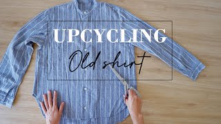 Upcycling Old Shirt  How To Transform Old Shirt Into A New One  Sewing Tutorial [upl. by Strauss]