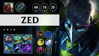 Zed ARAM Quadra Kill Dominating  EUW Grandmaster Patch 1421 [upl. by Negyam]