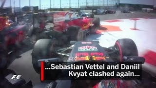 Kvyat Crashes Into Vettel  2016 Russian Grand Prix [upl. by Cestar]