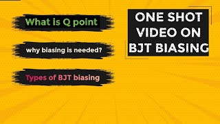 BIASING OF BJT  ONE SHOT video WITH NUMERICAL [upl. by Narruc]