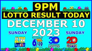 9pm Lotto Result Today December 10 2023 Sunday [upl. by Htenay]