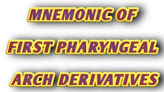 MNEMONIC OF FIRST PHARYNGEAL ARCH  DERIVATIVES  EMBRYOLOGY [upl. by Latrell]